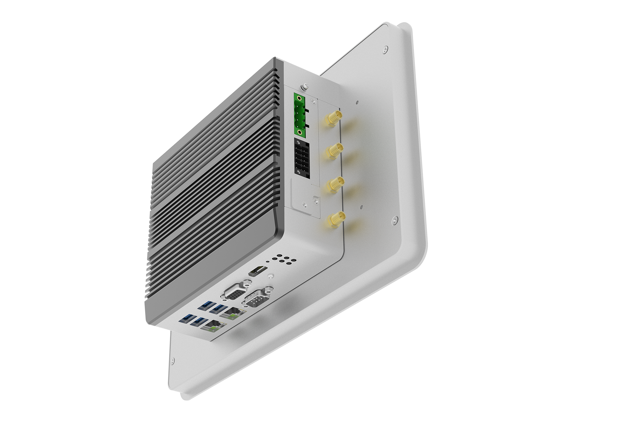 一体化工控机工业平台电脑背面实拍图